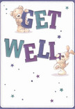 Wrapped in cheerful optimism, this get well card overflows with the friendly spirit and vibrant energy so beloved in South Hackney. Featured are two lovable characters-an irresistibly cuddly teddy bear with smiling eyes and a sweet puppy whose floppy ears and round paws offer instant comfort. Together they support the large, colour-rich 'Get Well' letters, which stand out boldly in shades of purple and teal, glowing against a soft and inviting cream backdrop. All around, stars in sparkling blues and violets sprinkle the design, casting a whimsical glow evocative of twinkling lights outside a Hackney café on a cozy night. The illustrated fur of the animals appears almost touchable, inviting a sense of closeness and emotional support that only heartfelt gifts-and perhaps a handmade bouquet from Flowers South Hackney-can convey. This card delivers more than just kindness; it is a gentle salve, perfect for sharing genuine warmth, friendship, and hope with anyone on the mend in South Hackney's vibrant community.